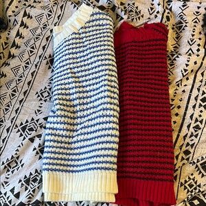 Striped tank top Sweater Set in Blue and White and Red and Black